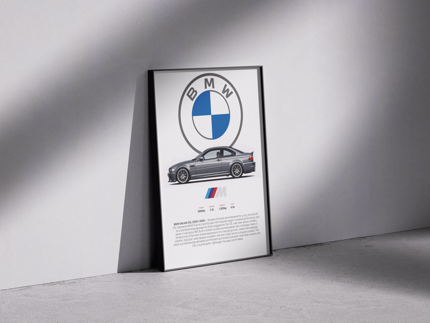 BMW E46 M3 CSL Poster